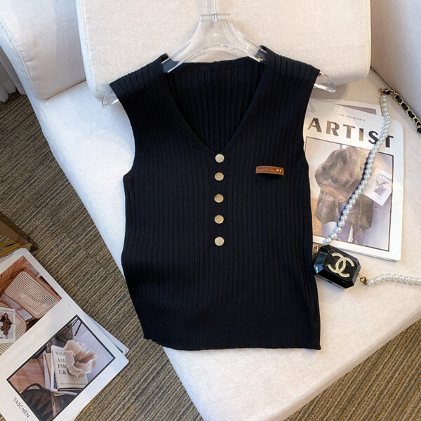 Sleeveless Vest Ice Silk Knitted Women - Image 5