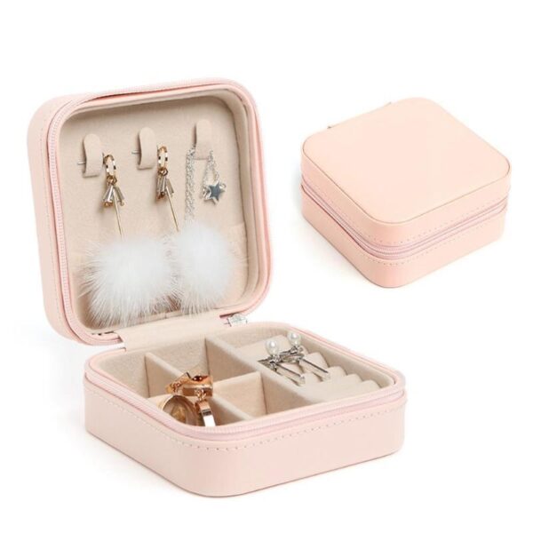 Creative travel portable jewelry box earrings earrings jewelry storage box leather small jewelry bag - Image 8