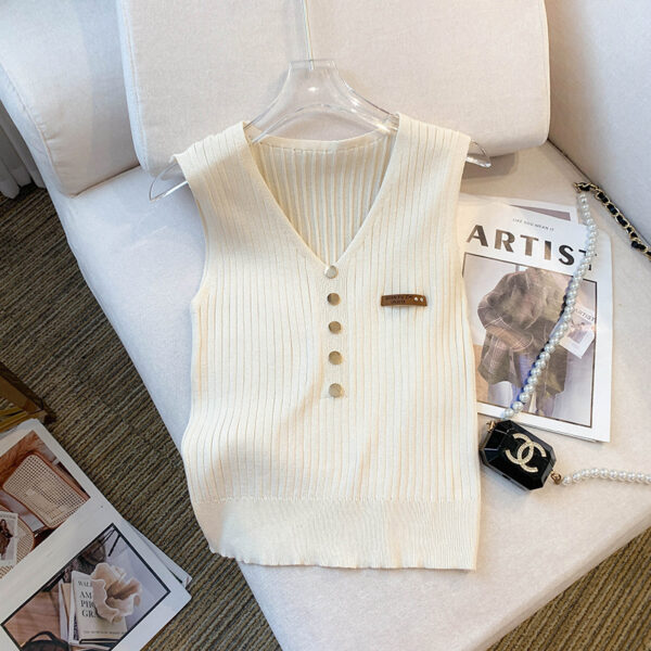 Sleeveless Vest Ice Silk Knitted Women - Image 3