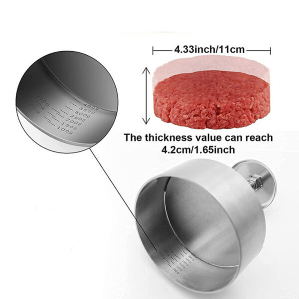 Stainless Steel Patties Mould Burger Meat Press Kitchen Gadgets - Image 5