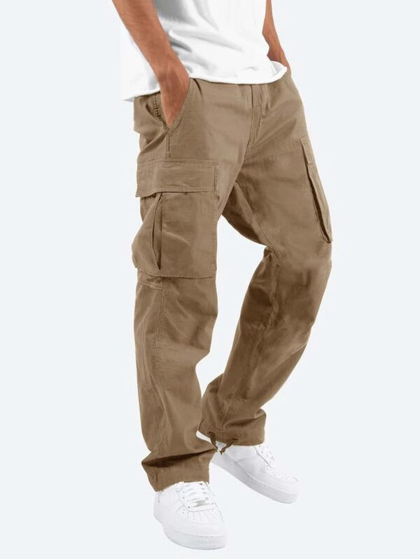 Men's Workwear Drawstring Multi-pocket Casual Pants - Image 3