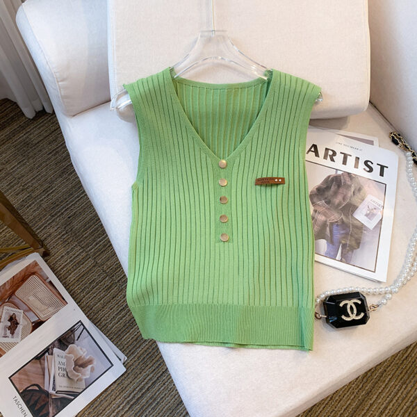 Sleeveless Vest Ice Silk Knitted Women - Image 2