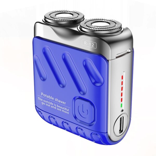 Portable Rotary Dual Ring Electric Shaver Men Travel Mini Shaver Double Floating Magnetic Blade Head Rechargeable Pocket Razors - Image 5