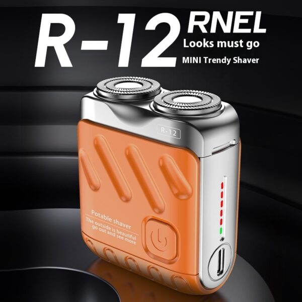 Portable Rotary Dual Ring Electric Shaver Men Travel Mini Shaver Double Floating Magnetic Blade Head Rechargeable Pocket Razors - Image 7