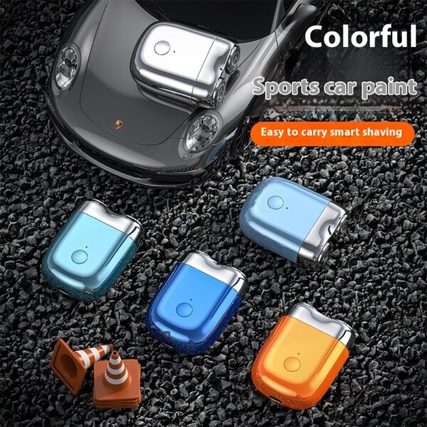 Portable Rotary Dual Ring Electric Shaver Men Travel Mini Shaver Double Floating Magnetic Blade Head Rechargeable Pocket Razors - Image 3